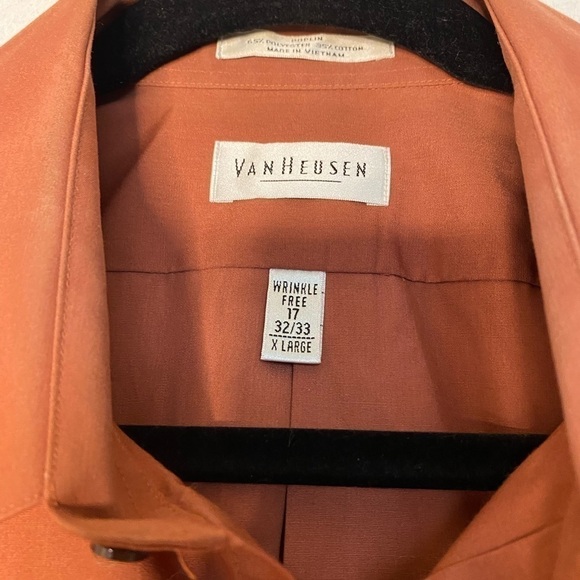 VAN HEUSEN MENS RUST COLLARED SHIRT SIZE X Large - Picture 2 of 6